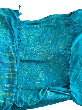 Turquoise Blue Print Scarf/Shawl/Sarong